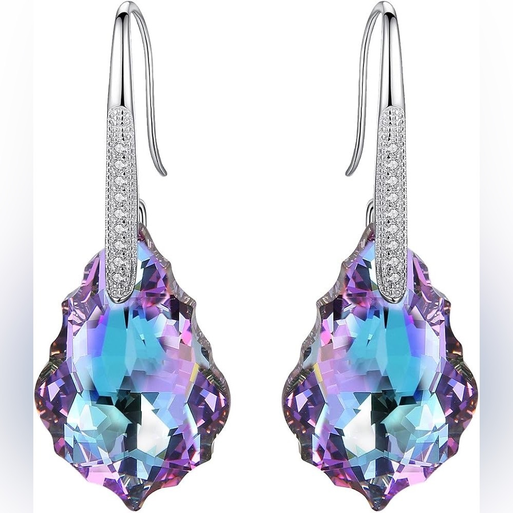 Vitrail Light 925 Sterling Silver CZ Baroque Drop Hook